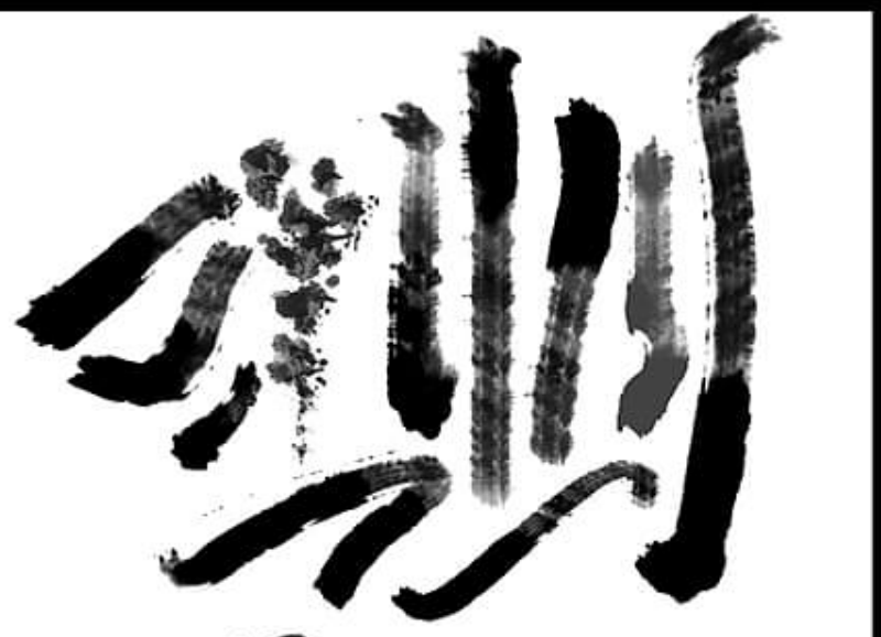 中国风水墨墨迹涂抹痕迹PS笔刷