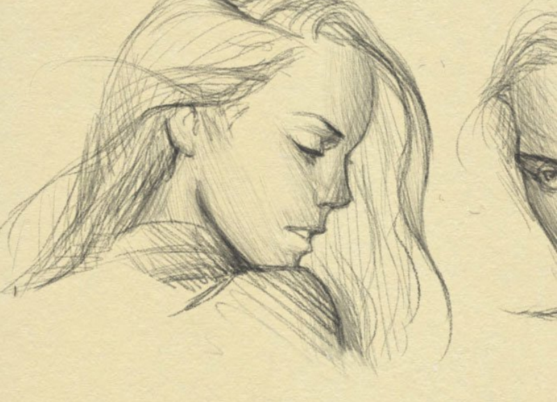 人物素描绘画线条装饰笔刷