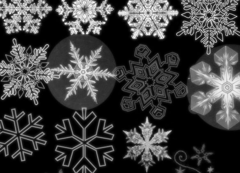 冬季冰霜雪花形状笔刷