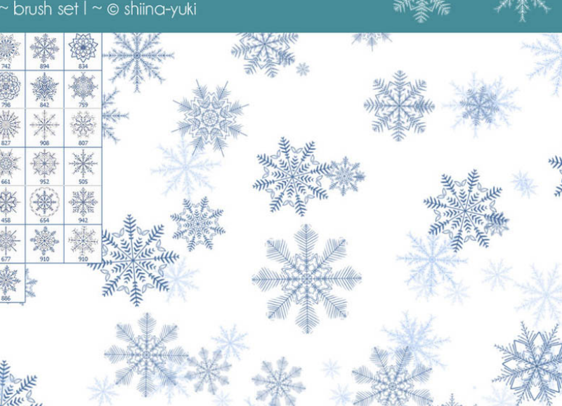 冬季雪花装饰图案PS笔刷