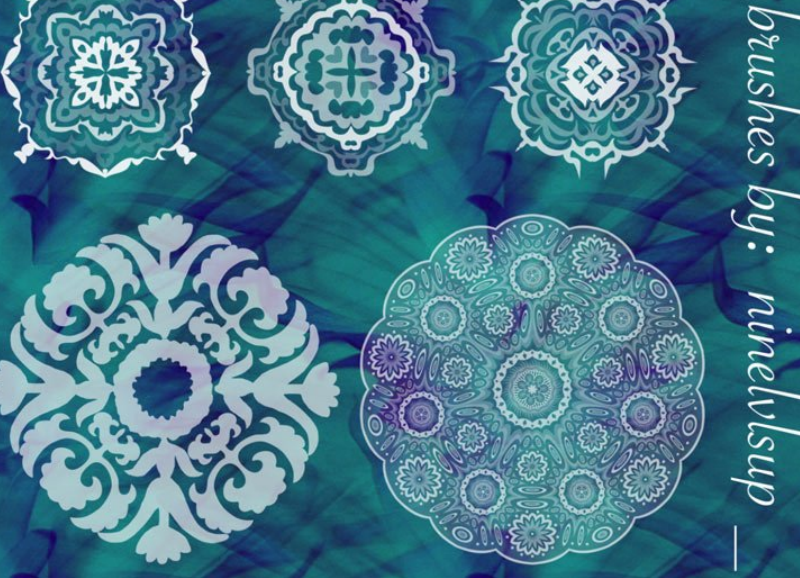 创意的圆盘花纹效果PS笔刷