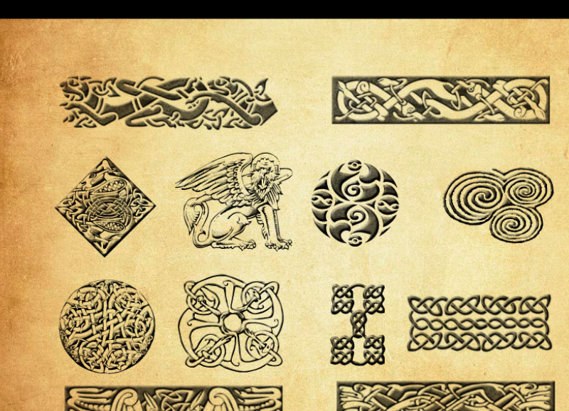 古代图腾花纹PS笔刷