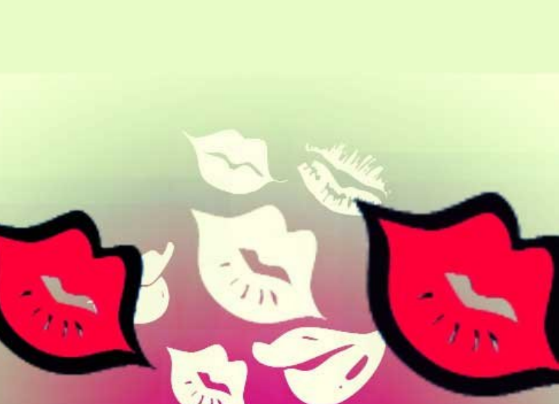 可爱的美女唇印装饰笔刷