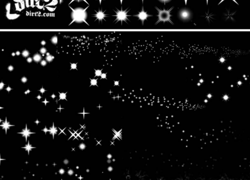 各种形状的星光装饰PS笔刷