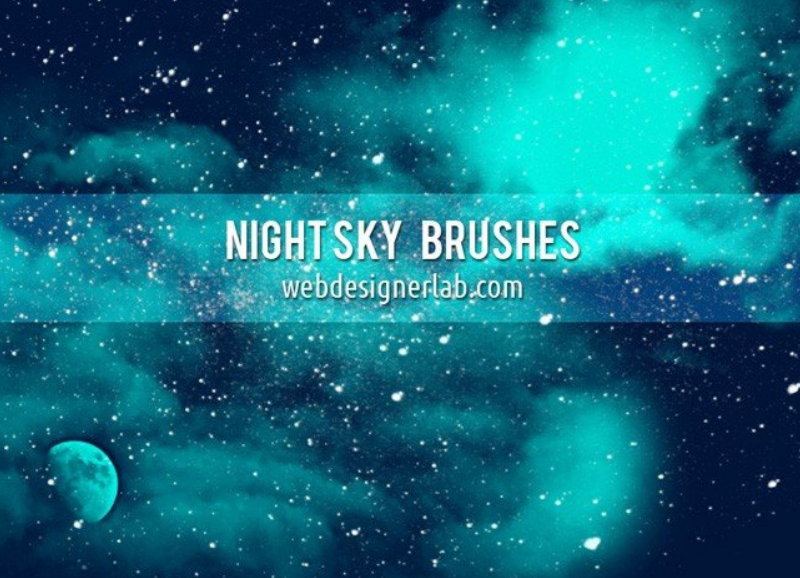 唯美的宇宙星空和星光装饰笔刷