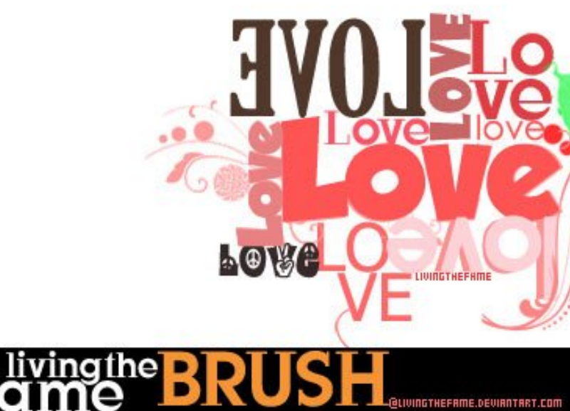 情人节LOVE字体设计笔刷