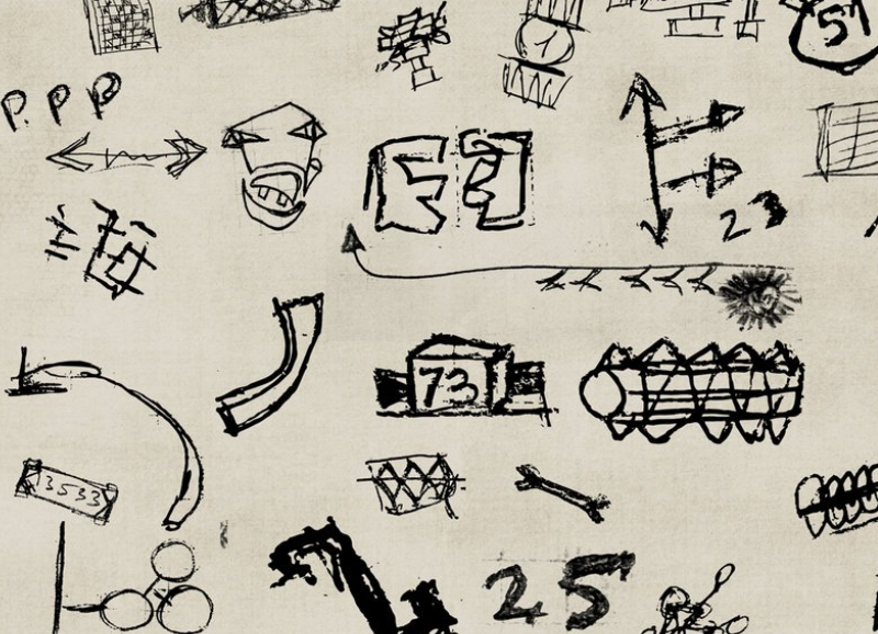 手绘涂鸦铅笔画装饰元素PS笔刷