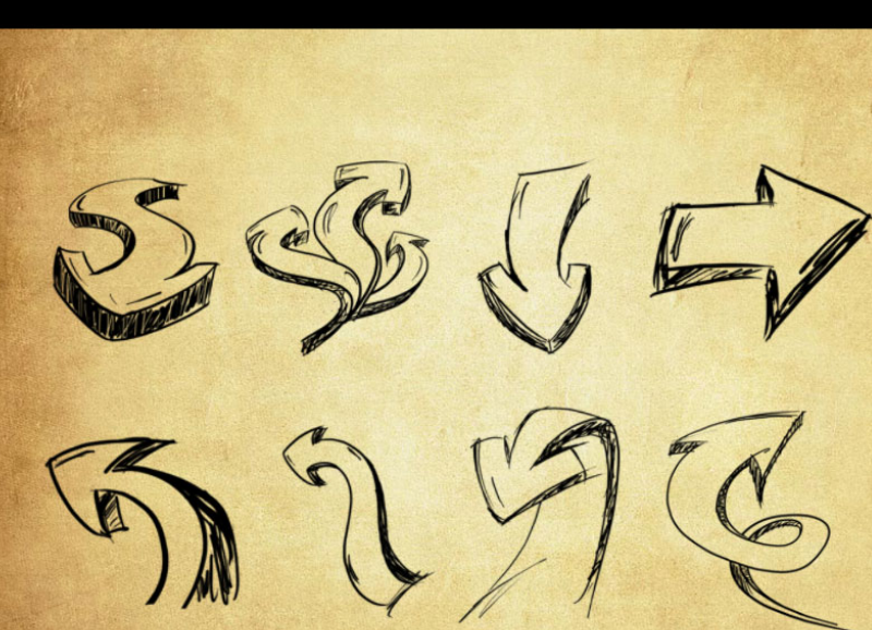 手绘立体箭头PS笔刷