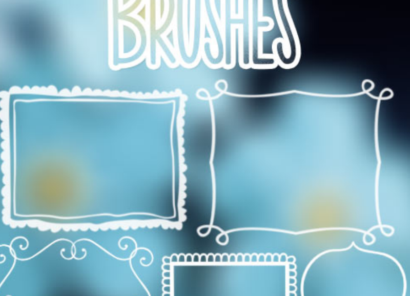 手绘边框和对话框PS笔刷
