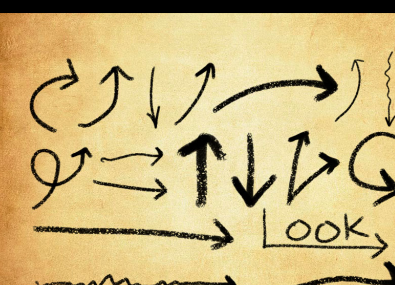 手绘铅笔和蜡笔箭头PS笔刷