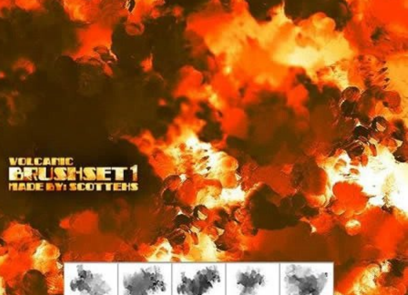 抽象爆炸产生的烟雾效果笔刷