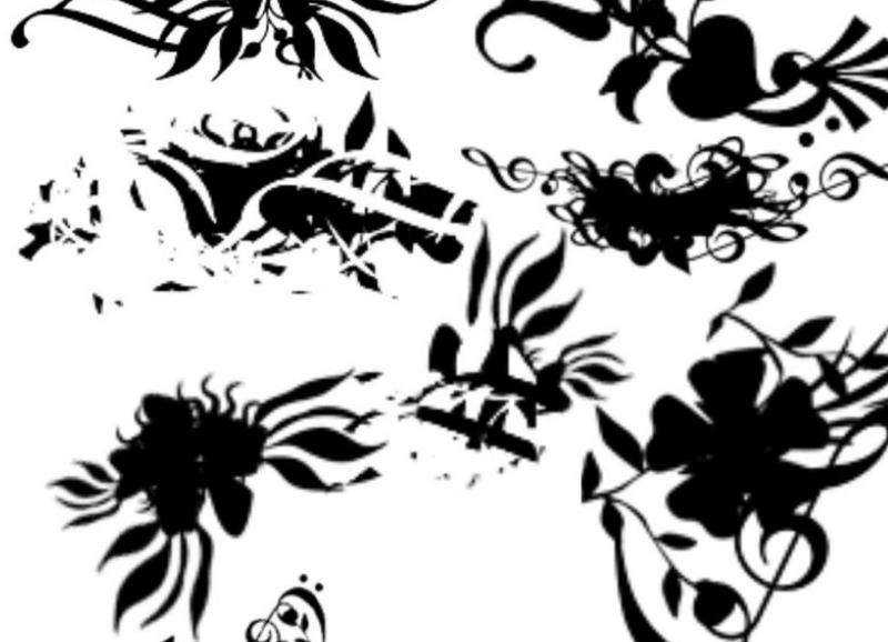 时尚的花纹形状PS笔刷