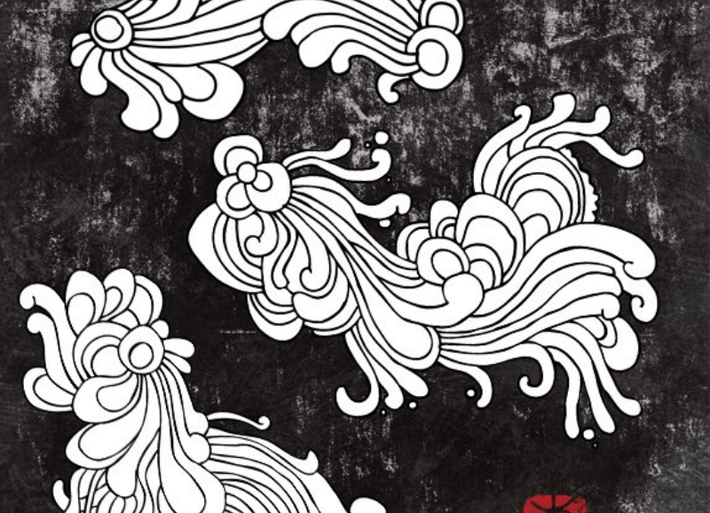 时尚的花纹装饰效果笔刷