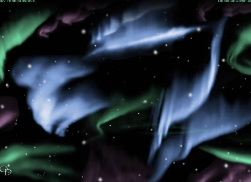 梦幻北极光和星空效果PS笔刷