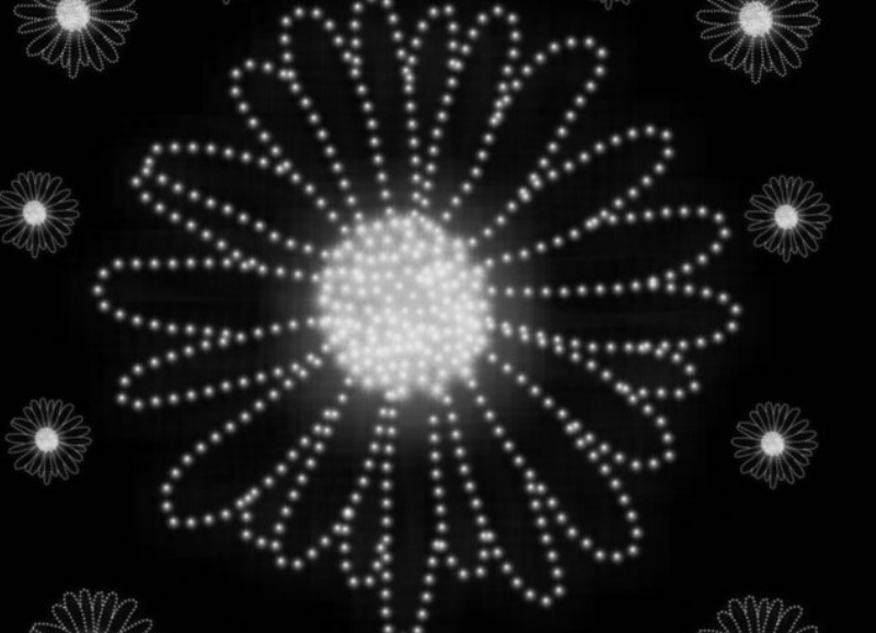 梦幻星光组成的花朵笔刷