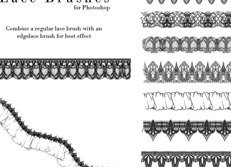 欧式漂亮的蕾丝花边装饰笔刷