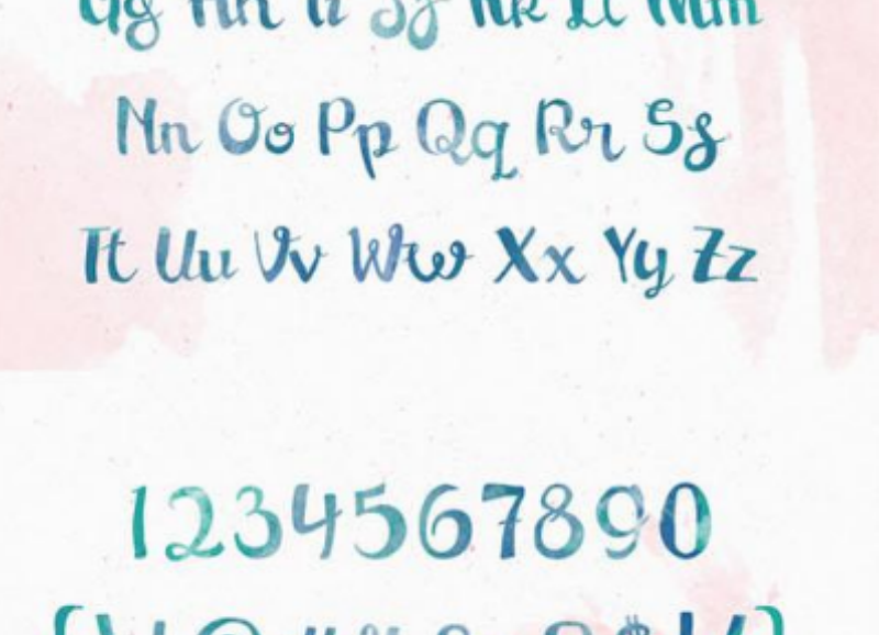 水彩和油墨英文字体PS笔刷