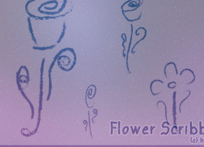 水彩花朵装饰效果PS笔刷
