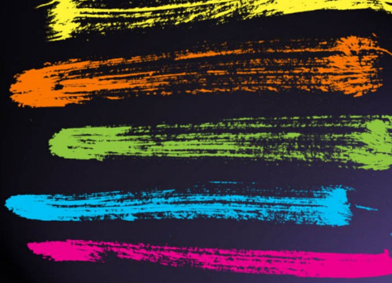 炫彩的水墨涂抹效果PS笔刷
