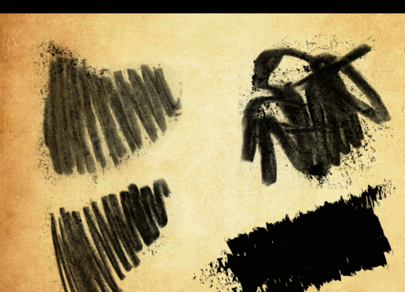 碳素铅笔涂抹绘画PS笔刷
