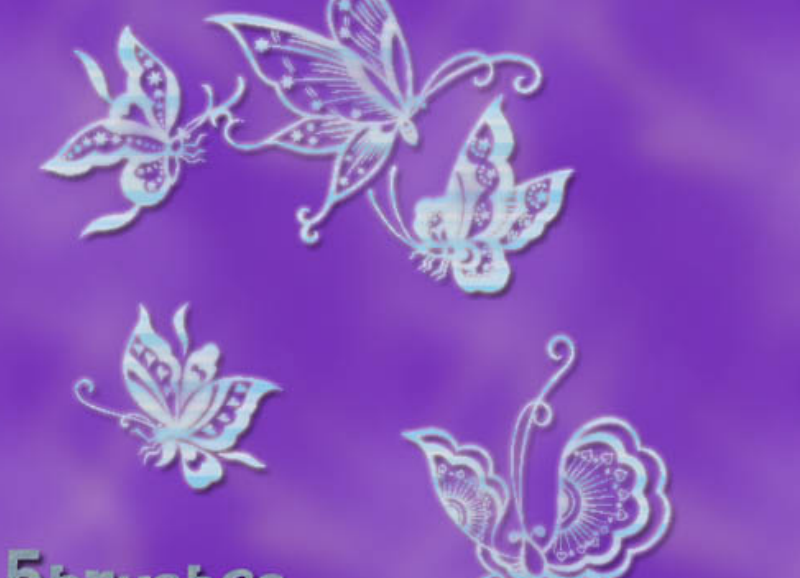 蝴蝶花纹笔刷03