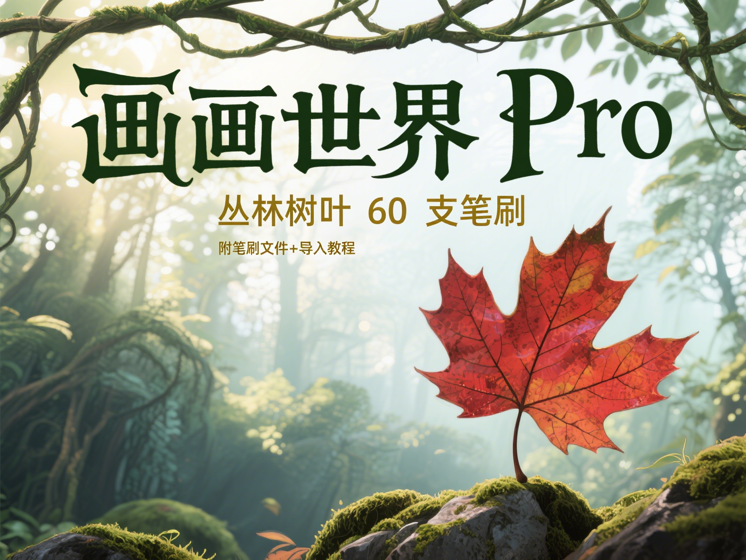 画世界 pro 丛林树叶 60 支笔刷 + 导入教程
