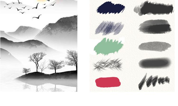 图片[6]-PS + 画世界 Pro 水墨水彩漫画笔刷素材包（附导入提示）