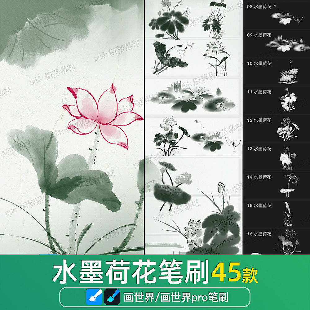 图片[4]-画世界植物笔刷与中英文字体资源