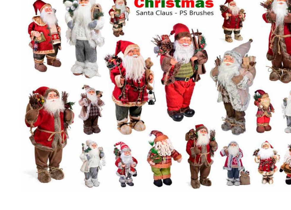 10款圣诞老人PS笔刷 - 多功能10款圣诞老人素材,适用于各类设计项目-25虚拟网