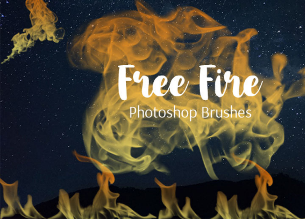 优质10款燃烧的火焰火苗PS笔刷 - 细腻10款燃烧的火焰火苗样式，适用于自然主题设计项目-25虚拟网