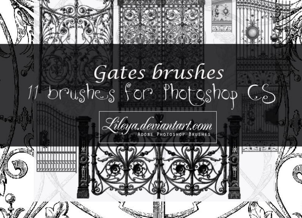 11款欧式铁窗户PS笔刷 - 专业11款欧式铁窗户设计素材，适配Photoshop各类创作场景-25虚拟网