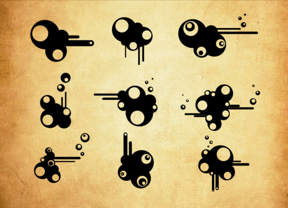 专业12种时尚的潮流元素PS笔刷 - 包含高品质12种时尚的潮流元素样式，兼容Photoshop全版本-25虚拟网