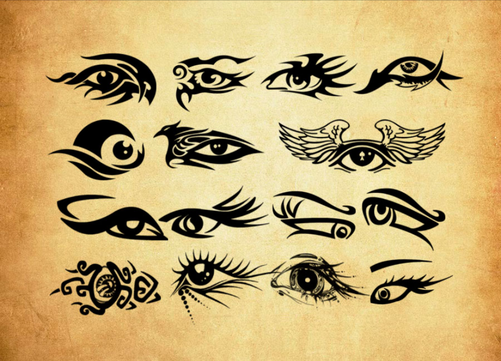 20款创意的眼睛花纹PS笔刷下载 - 艺术20款创意的眼睛花纹素材，激发设计创意灵感-25虚拟网