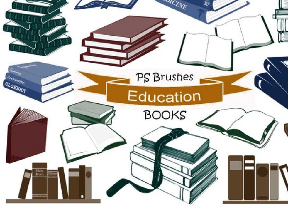 优质20款矢量风格书本PS笔刷下载 - 增强20款矢量风格书本设计效率,新手也能轻松上手-25虚拟网