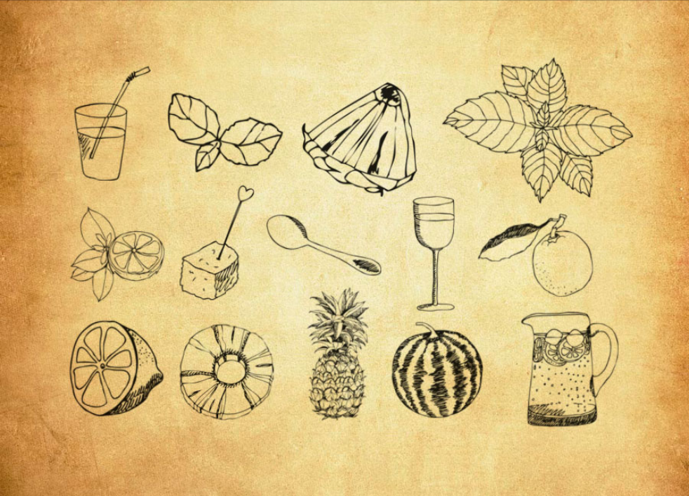 21款夏季水果和饮料PS笔刷 - 高效21款夏季水果和饮料设计工具，节省80%手动绘制时间-25虚拟网