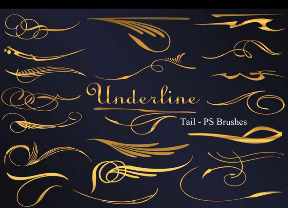 专业26款金色花纹装饰PS笔刷 - 涵盖高品质26款金色花纹装饰样式，兼容Photoshop全版本-25虚拟网