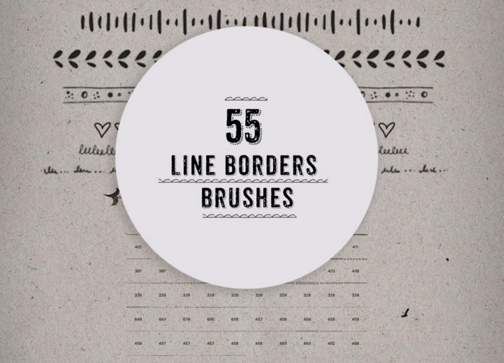 55款手绘分割线PS笔刷 - 优质55款手绘分割线设计素材,适配Photoshop各类创作场景-25虚拟网