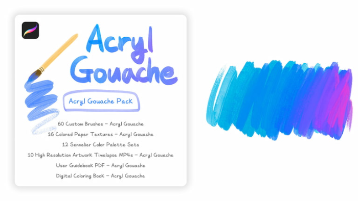 图片[2]-Procreate 丙烯水粉颜料笔刷包 写实风格丙烯质感与色彩创作数字工具-25虚拟网