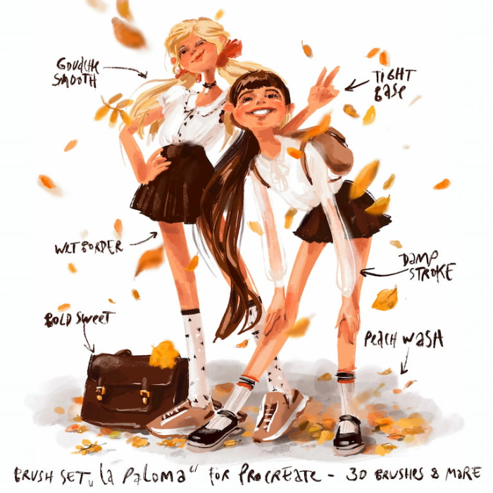 图片[2]-Procreate Aksinja La Paloma水彩画笔包 写实风格水彩效果与纹理创作数字工具-25虚拟网