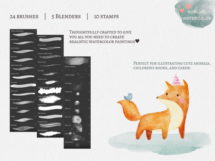 图片[2]-Procreate 卓越水彩笔刷套装 写实风格逼真水彩效果与多元创作数字工具-25虚拟网