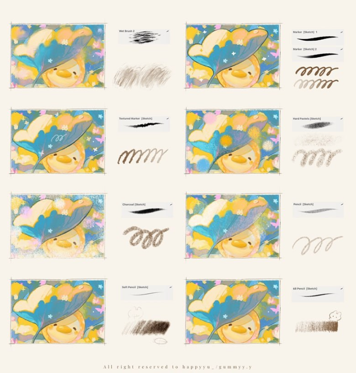 图片[4]-Happyyu Procreate画笔包 25支笔刷 数字绘画创作工具包分享-25虚拟网