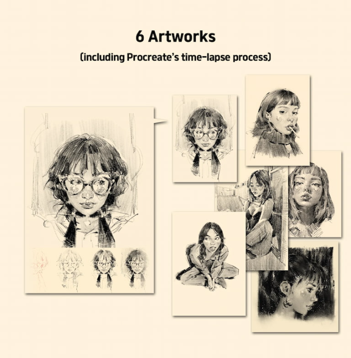 图片[5]-Procreate Brooks Kim 20 Sketch Pencil Brushes（20支素描铅笔笔刷）套装 写实素描质感 适配人像与速写创作-25虚拟网