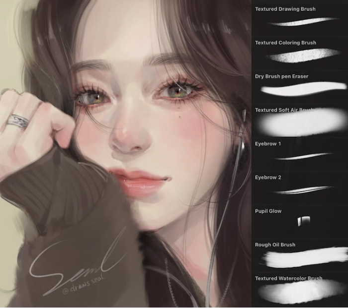 Procreate 质感人像笔刷套装 多维度质感表现 适配人像与细节创作-25虚拟网