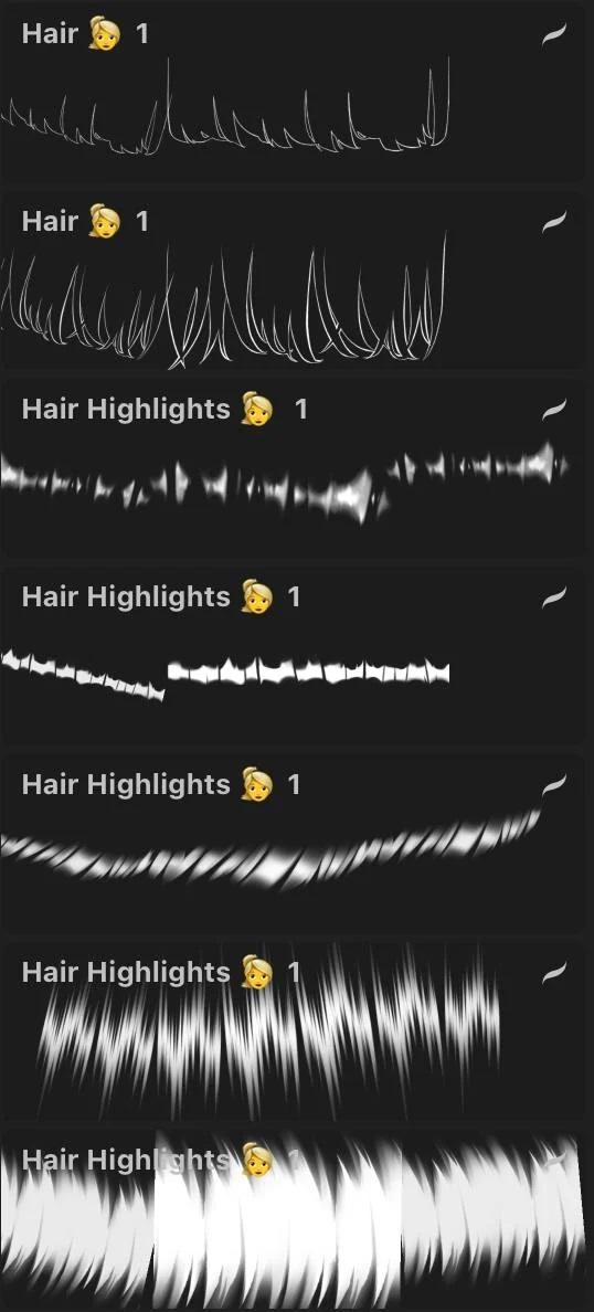 图片[2]-Procreate Attki漫画头发高光笔刷组 动漫风格发丝高光与层次表现数字工具-25虚拟网