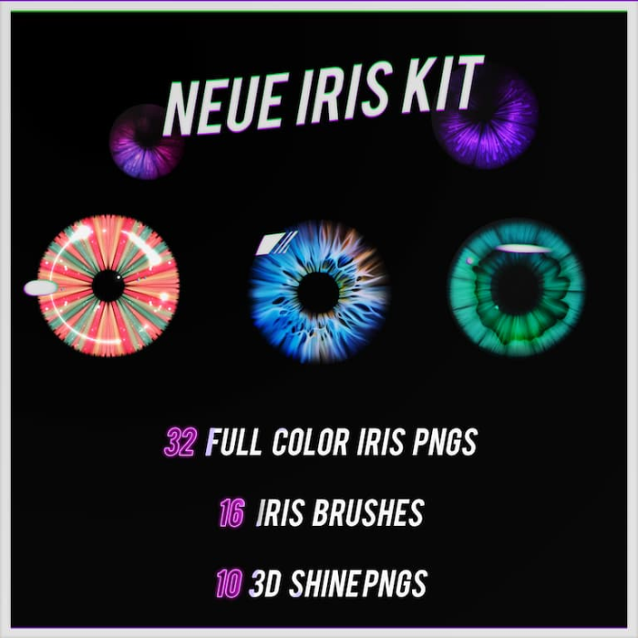 图片[2]-Procreate Taozipie眼睛虹膜笔刷套件 梦幻风格眼部虹膜细节与3D闪光表现数字工具-25虚拟网