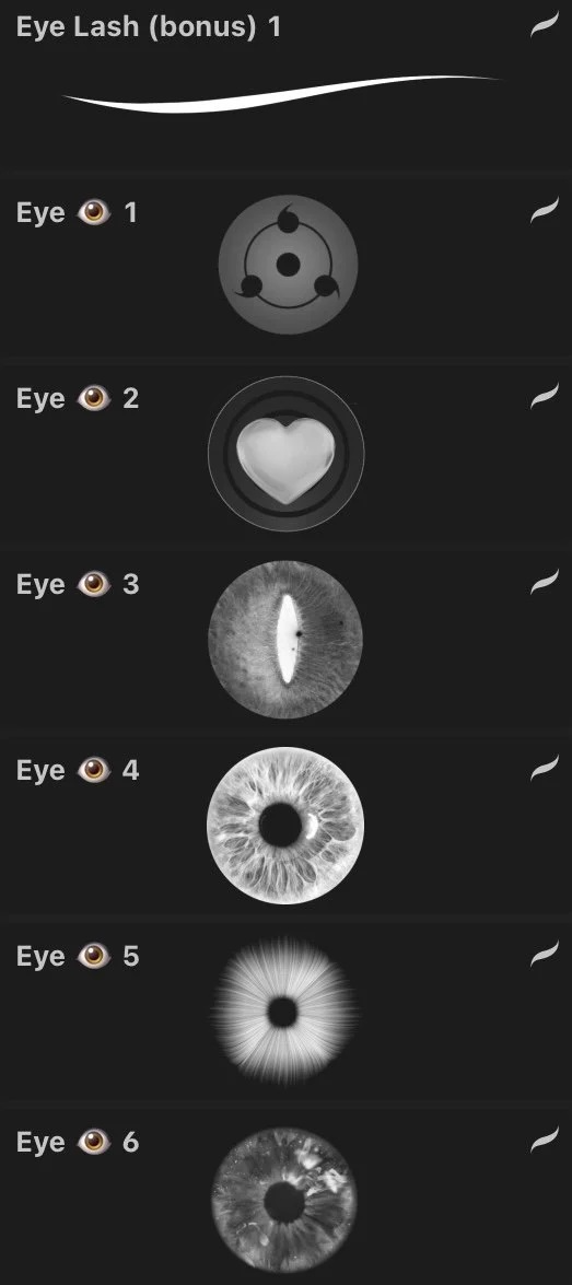 图片[2]-Procreate bybaobab眼睛瞳孔图章笔刷组 动漫风格眼部瞳孔细节表现数字工具-25虚拟网