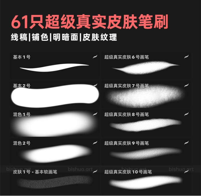 图片[3]-Procreate 逼真肌理皮肤笔刷组 写实风格皮肤质感与细节表现数字工具-25虚拟网
