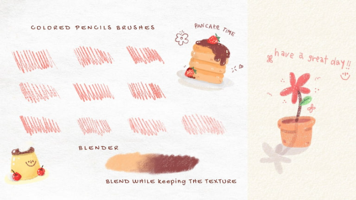 图片[3]-Procreate彩色铅笔画笔套装 33支多类型笔刷 助力可爱风与写实彩铅质感创作-25虚拟网