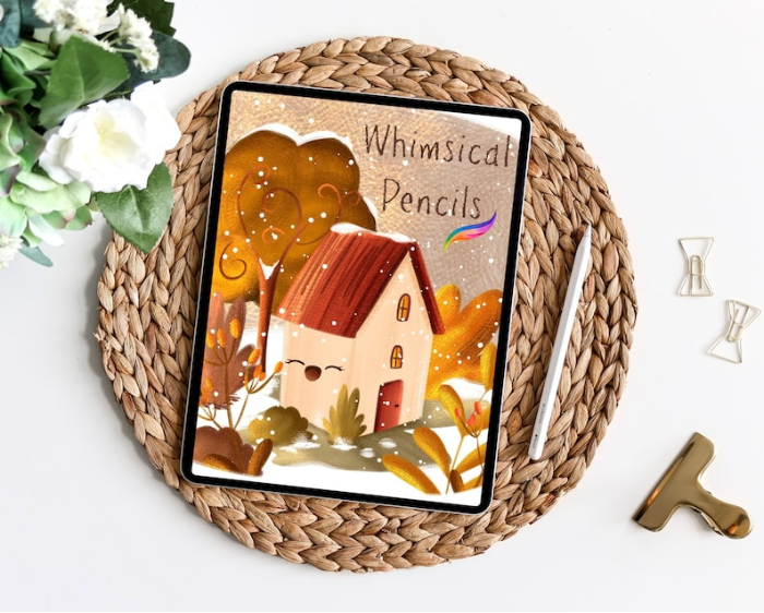 图片[9]-Procreate童趣复古铅笔蜡笔套装 8支特色画笔+4个色卡 助力可爱风与复古质感插画创作-25虚拟网