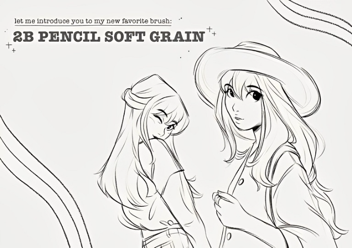 Procreate 2B铅笔柔软颗粒画笔 复刻传统铅笔质感 适配角色草稿与轮廓表现-25虚拟网